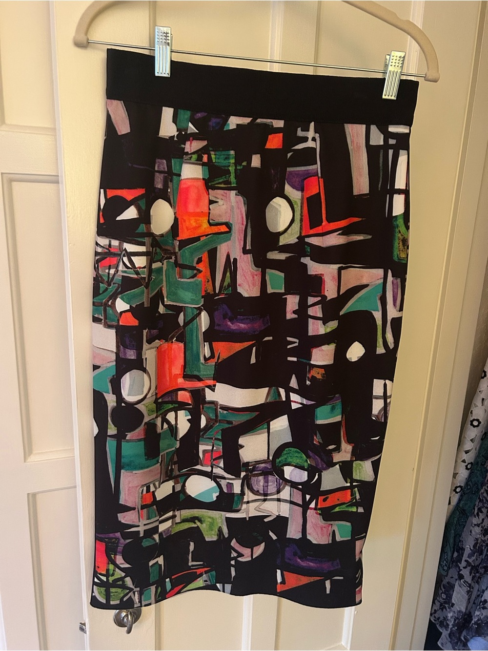Milly Abstract Multi-Color Pencil Skirt